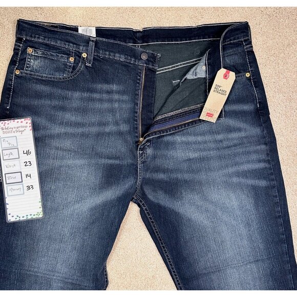 Levi’s 559 Men’s Relaxed Straight Jeans Stretch Dark Wash 44x34 Y2K Style NWT - Picture 8 of 11